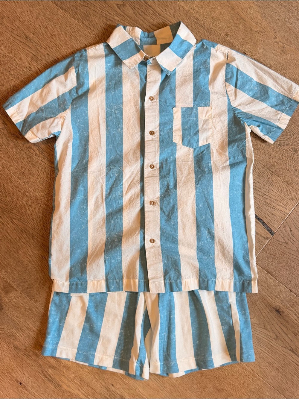Grayson Threads turquoise and White Vertical Stripe Kids outfit shirt shirts set